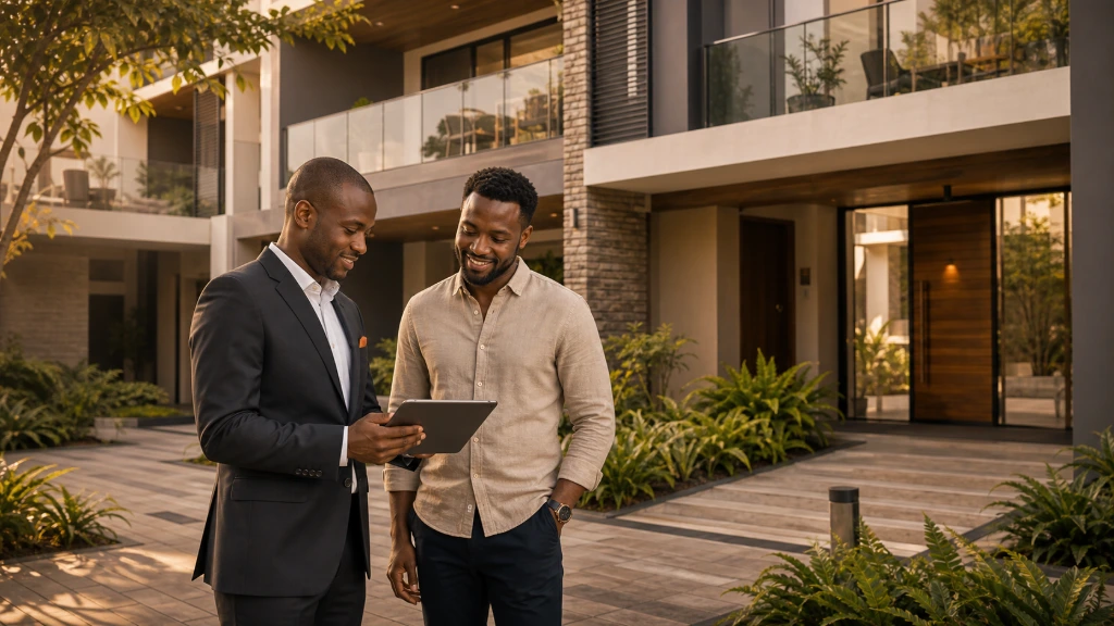 Property manager assisting a tenant with professional rental support and property management services provided by RAYLAV Property Management.