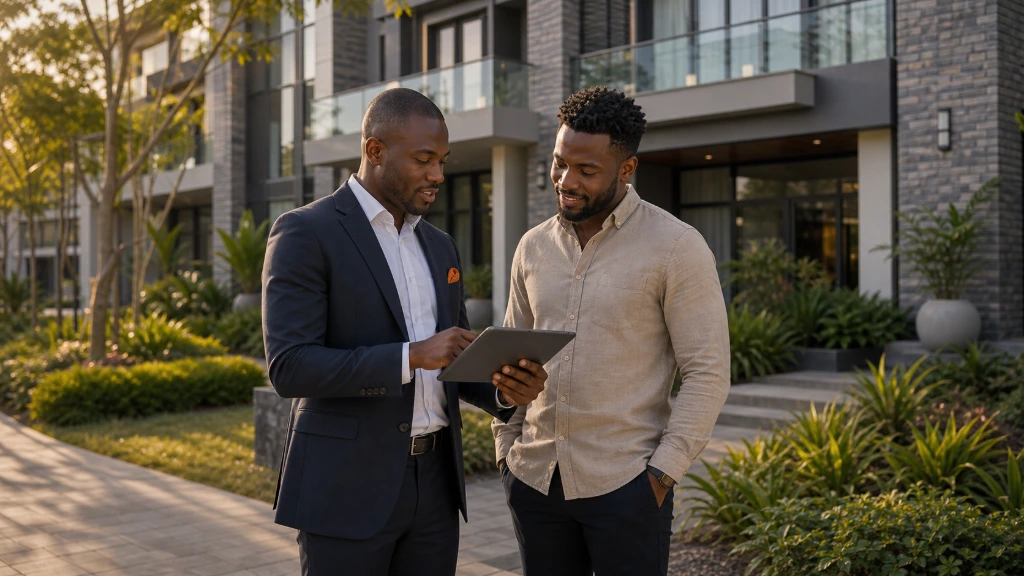 RAYLAV property management professional consulting with a client about their property needs.