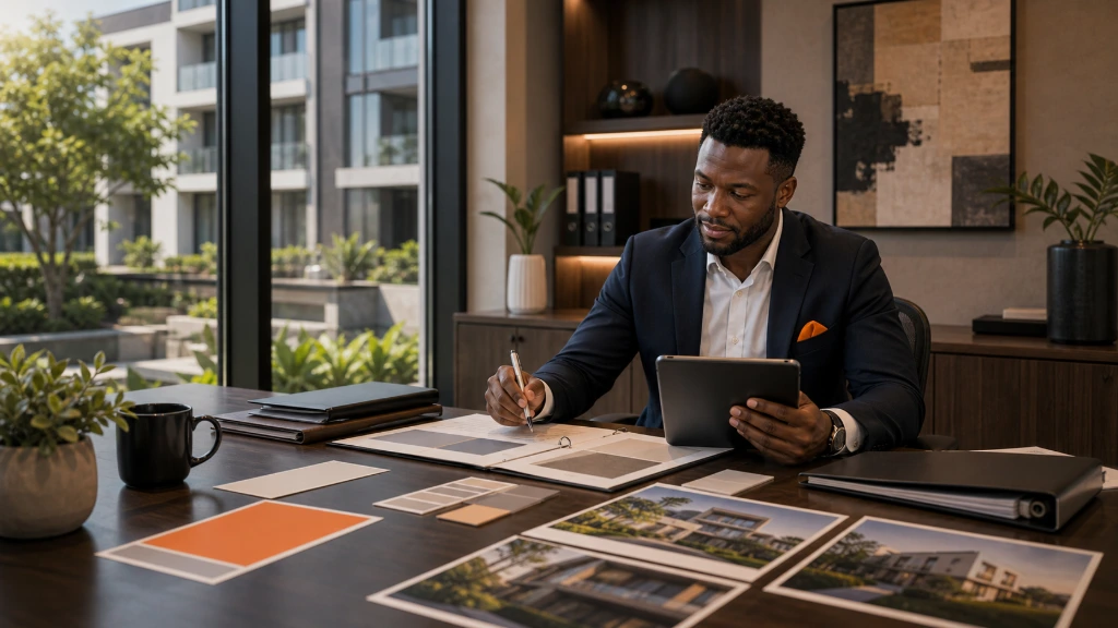 Property manager reviewing rental performance, occupancy, and financial reports with a property owner to maximise investment returns.