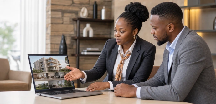 Property manager reviewing a tenant application and verifying applicant information to support informed leasing decisions.