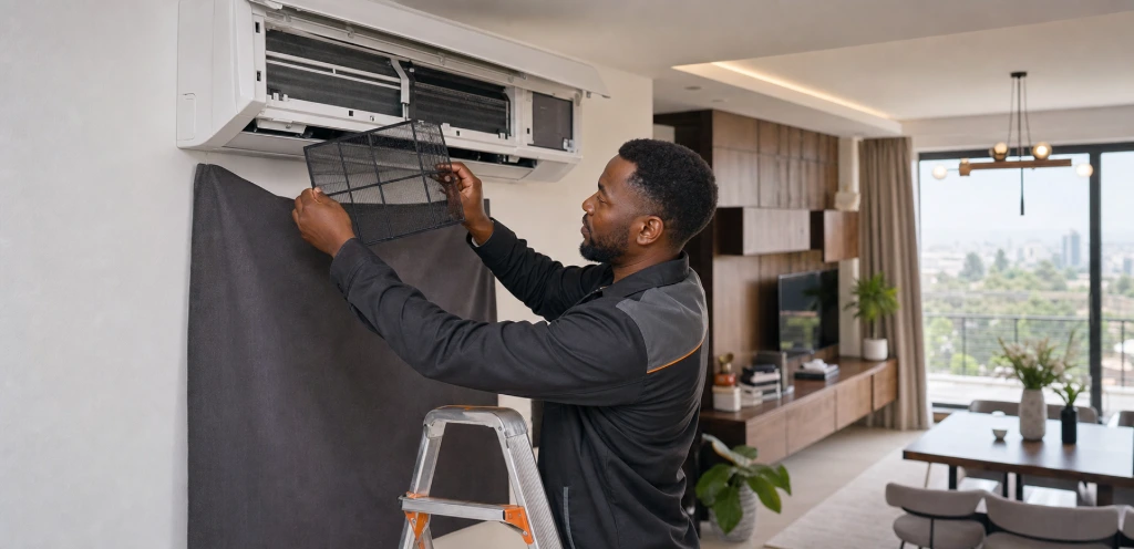 Maintenance technician carrying out repairs to preserve the condition, safety, and value of a professionally managed property.