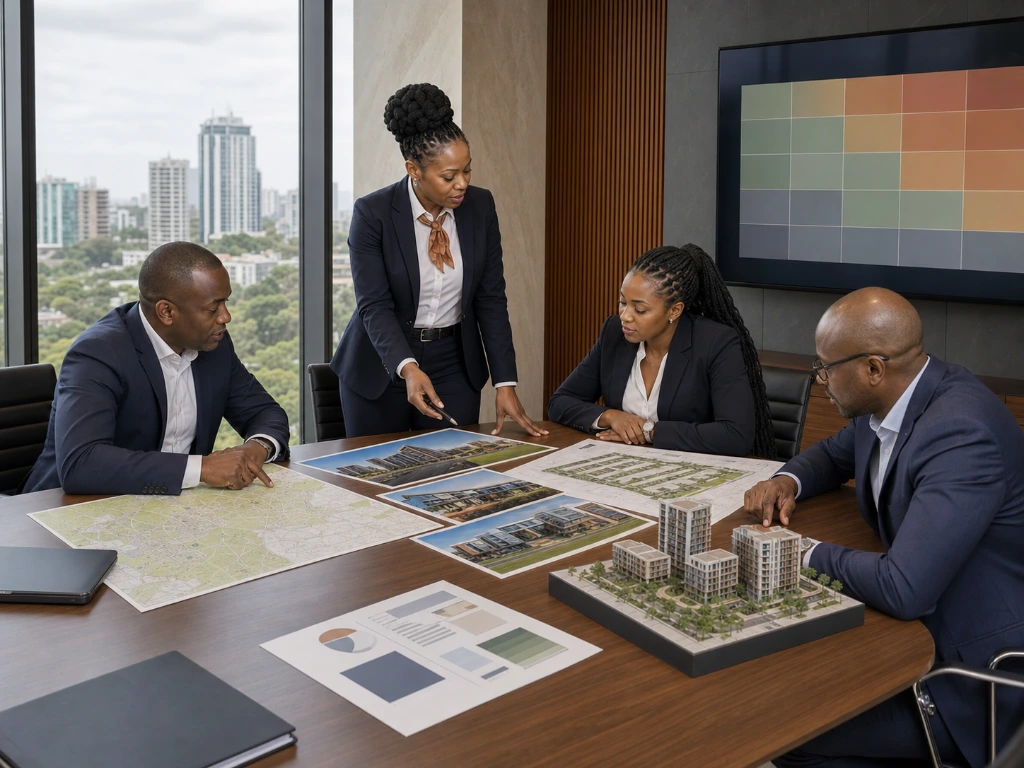 Property management team planning strategic improvements to maximize investment property value and operational efficiency.